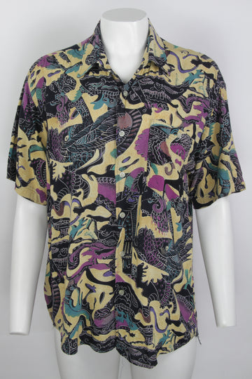 Vintage 90s Patterned Shirt - M
