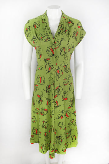 Vintage 40s Rayon Dress - S