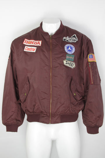 Vintage MA1 Bomber Jacket With Patches - L